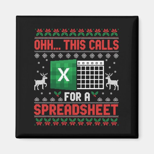 Oh This Calls For A Spreadsheet Christmas Sweater Magnet (Vorne)
