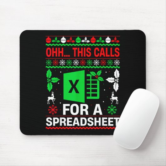 Oh This Calls For A Spreadsheet Christmas Sweater  Mousepad (Mit Mouse)
