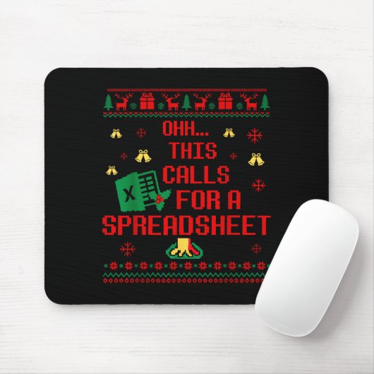 Oh This Calls For A Spreadsheet Christmas Sweater Mousepad (Mit Mouse)