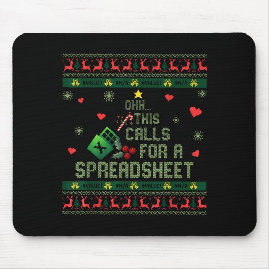 Oh This Calls For A Spreadsheet Christmas Sweater  Mousepad (Vorne)