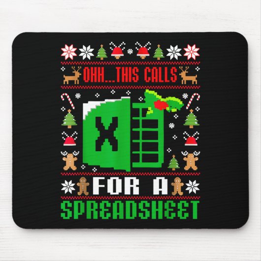Oh This Calls For A Spreadsheet Christmas Sweater  Mousepad (Vorne)