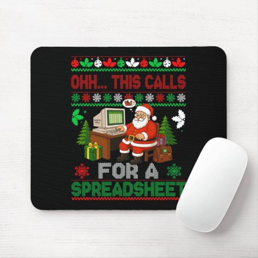 Oh This Calls For A Spreadsheet Christmas Sweater Mousepad (Mit Mouse)