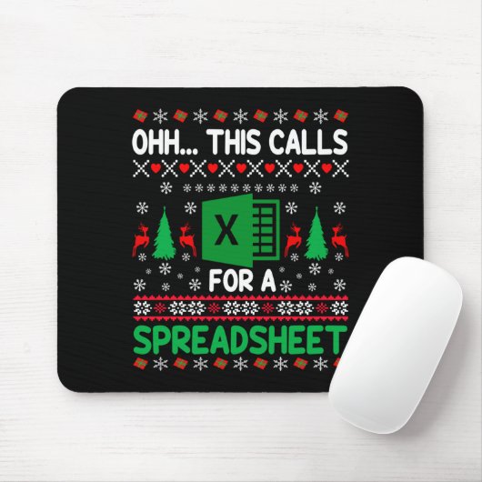 Oh This Calls For A Spreadsheet Christmas Sweater Mousepad (Mit Mouse)