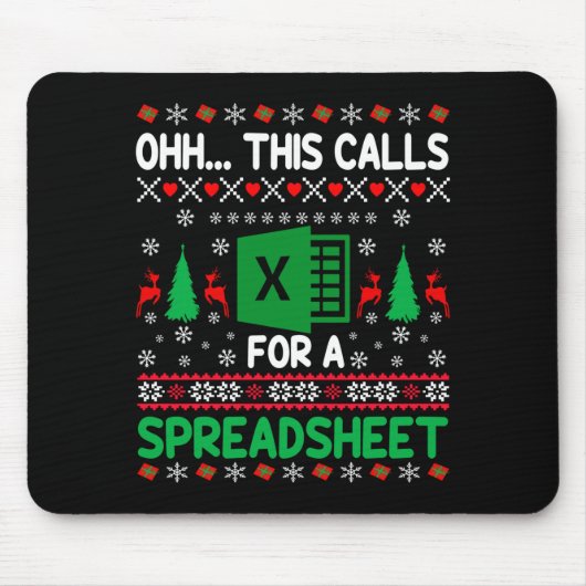Oh This Calls For A Spreadsheet Christmas Sweater  Mousepad (Vorne)