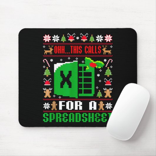 Oh This Calls For A Spreadsheet Christmas Sweater Mousepad (Mit Mouse)