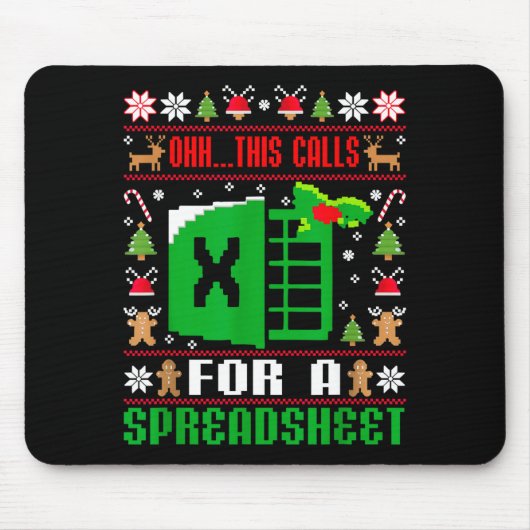 Oh This Calls For A Spreadsheet Christmas Sweater  Mousepad (Vorne)
