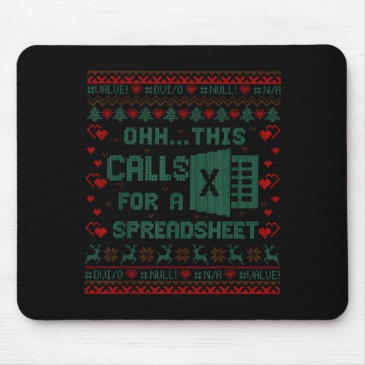 Oh This Calls For A Spreadsheet Christmas Sweater  Mousepad (Vorne)