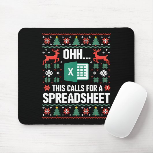 Oh This Calls For A Spreadsheet Christmas Sweater Mousepad (Mit Mouse)