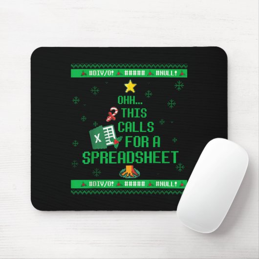 Oh This Calls For A Spreadsheet Christmas Sweater Mousepad (Mit Mouse)