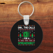 Oh This Calls For A Spreadsheet Christmas Sweater Schlüsselanhänger (Vorderseite)