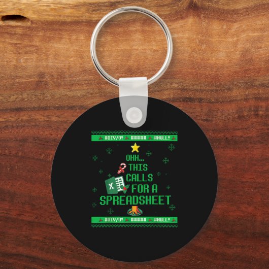 Oh This Calls For A Spreadsheet Christmas Sweater  Schlüsselanhänger (Vorderseite)