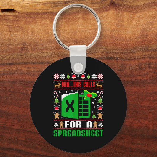 Oh This Calls For A Spreadsheet Christmas Sweater  Schlüsselanhänger (Vorderseite)