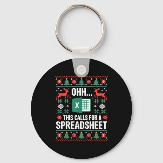 Oh This Calls For A Spreadsheet Christmas Sweater Schlüsselanhänger (Vorderseite)