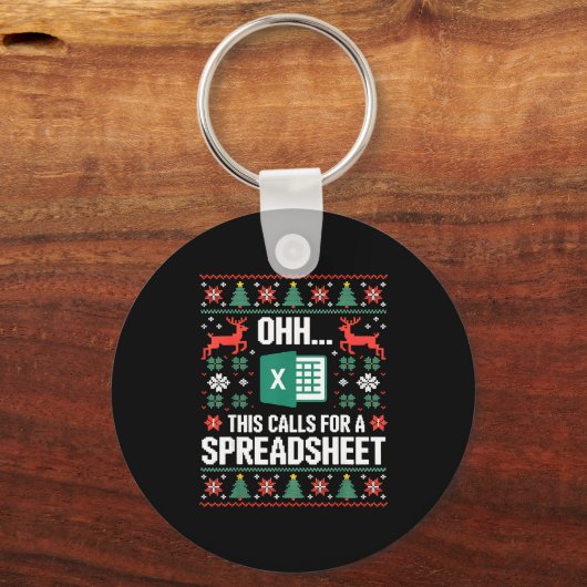 Oh This Calls For A Spreadsheet Christmas Sweater  Schlüsselanhänger (Vorderseite)