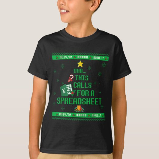 Oh This Calls For A Spreadsheet Christmas Sweater T-Shirt (Vorderseite)