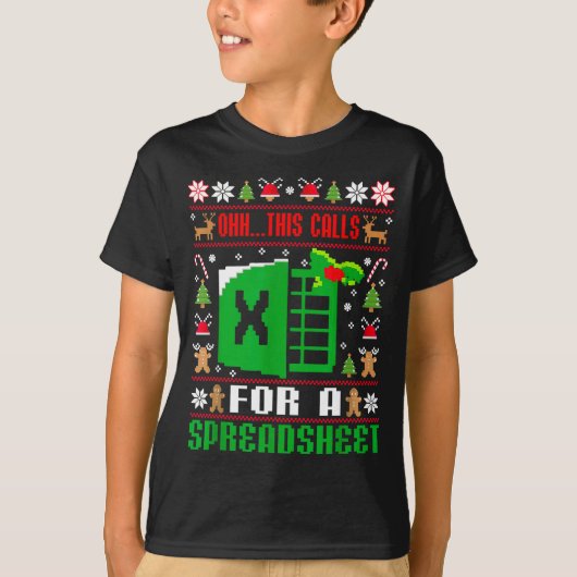Oh This Calls For A Spreadsheet Christmas Sweater T-Shirt (Vorderseite)