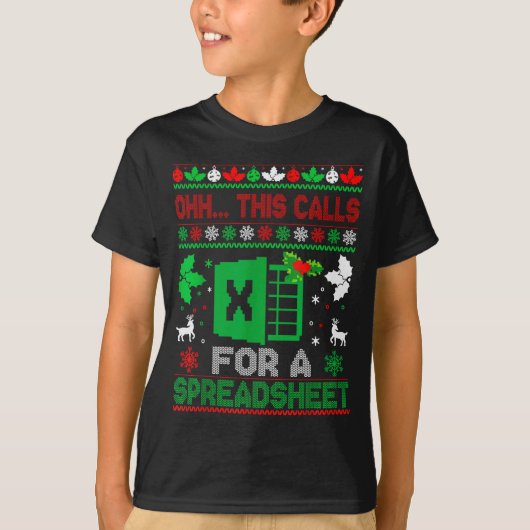 Oh This Calls For A Spreadsheet Christmas Sweater T-Shirt (Vorderseite)