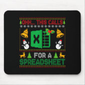 Oh This Calls For A Spreadsheet Funny Ugly Christm Mousepad (Vorne)