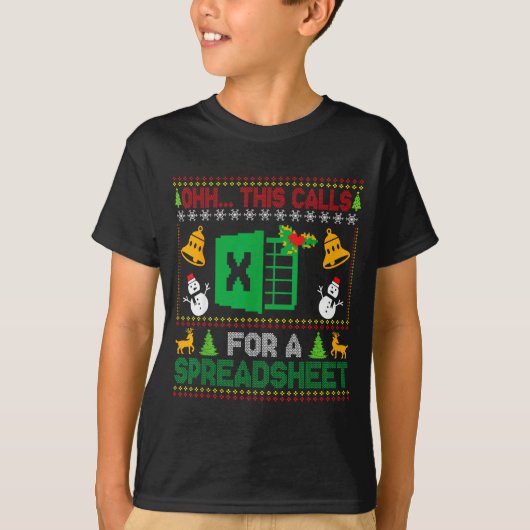 Oh This Calls For A Spreadsheet Funny Ugly Christm T-Shirt (Vorderseite)