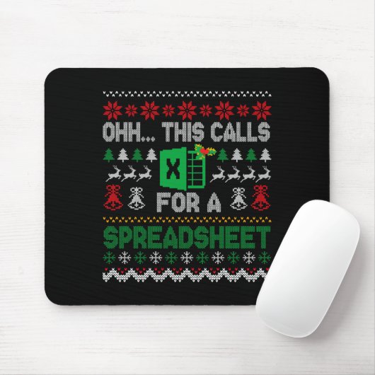 Oh This Calls For A Spreadsheet Ugly Christmas Swe Mousepad (Mit Mouse)