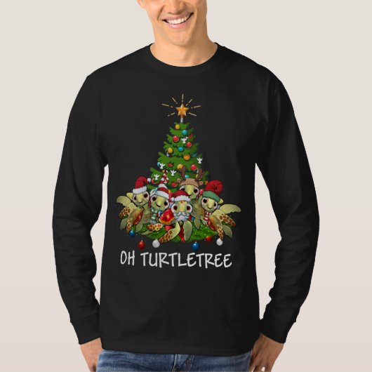 Oh Turtletree Sea Turtle Weihnachtsbaum Tier Xma T-Shirt (Vorderseite)
