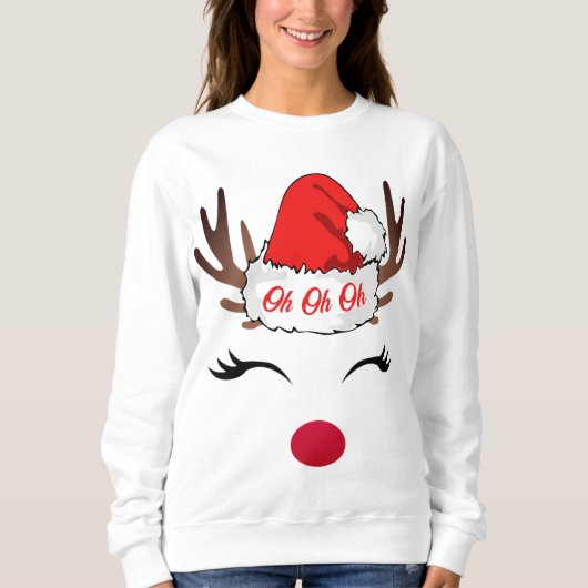 Oh, Ugly White Rentier Weihnachten Sweatshirt (Vorderseite)