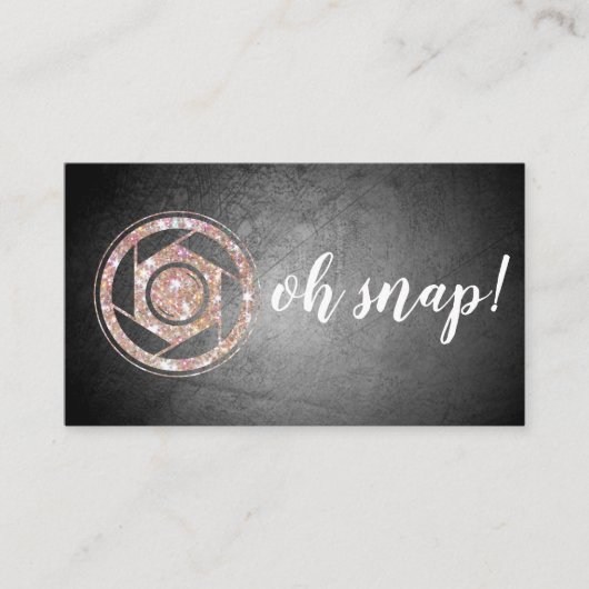 Oh Verschluss! Glitzer-Fotograf-Geschäfts-Karte Visitenkarte (Vorderseite)