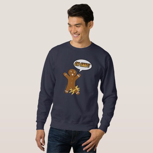 Oh Verschluss! Lustiger Lebkuchen-Mann Sweatshirt (Vorne ganz)