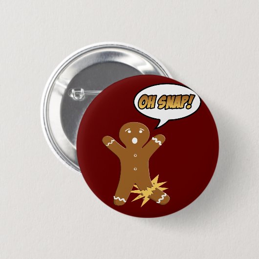 Oh Verschluss! Lustiger Weihnachtslebkuchen-Mann Button (Vorne & Hinten)