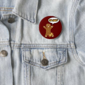 Oh Verschluss! Lustiger Weihnachtslebkuchen-Mann Button (Beispiel)