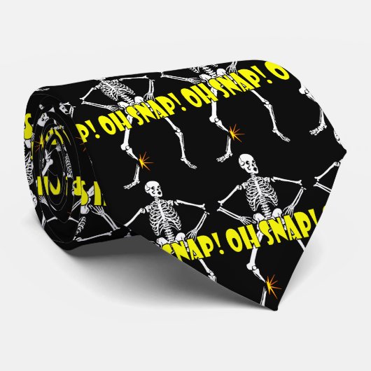 Oh Verschluss, lustiges Skeleton Halloween Krawatte (Gerollt)