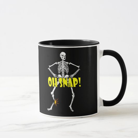 Oh Verschluss, lustiges Skeleton Halloween Tasse (Rechts)