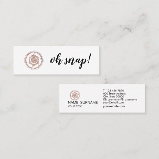 Oh Verschluss! Mini Visitenkarte (Vorne/Hinten)