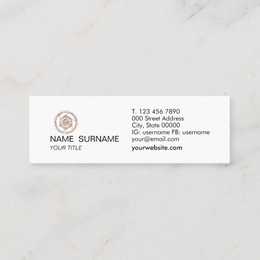 Oh Verschluss! Mini Visitenkarte (Rückseite)