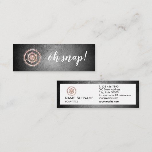 Oh Verschluss! Mini Visitenkarte (Vorne/Hinten)