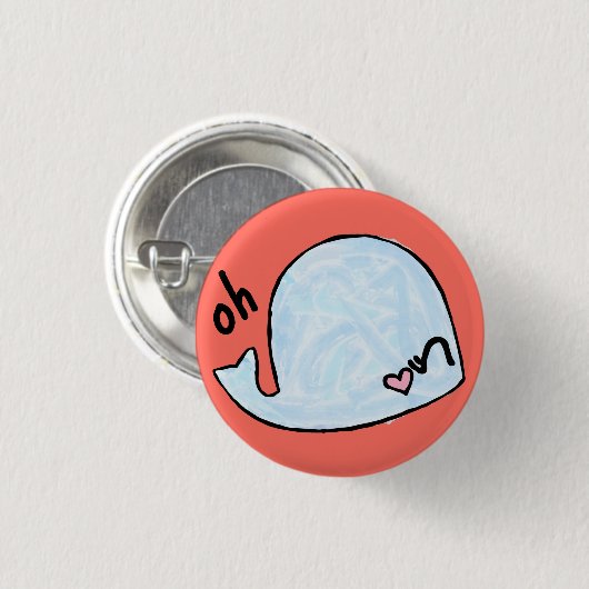 oh Wal, wordplay kawaii Aquarell (Button zurück) Button (Vorne & Hinten)