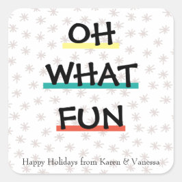 OH WAS FUN Color Block Holiday Aufkleber