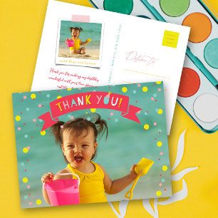 Oh, was Fun Confetti Foto Girl Geburtstag Vielen D Postkarte