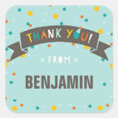 Oh, was Fun Confetti Geburtstag Danke Sticker (Vorderseite)