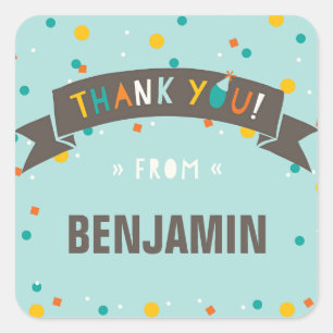 Oh, was Fun Confetti Geburtstag Danke Sticker
