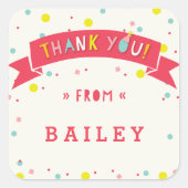 Oh, was Fun Confetti Geburtstag Danke Sticker (Vorderseite)