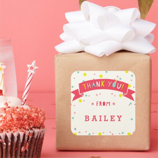 Oh, was Fun Confetti Geburtstag Danke Sticker (Party)