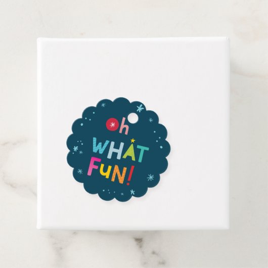 OH WAS FUN moderne bunte Typografie Geschenkanhänger (Beispiel)