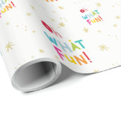 OH WAS FUN moderne, niedliche, farbenfrohe Typogra Geschenkpapier (Rolleneckpunkt)