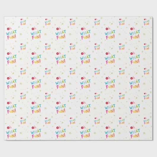 OH WAS FUN moderne, niedliche, farbenfrohe Typogra Geschenkpapier (Flach)