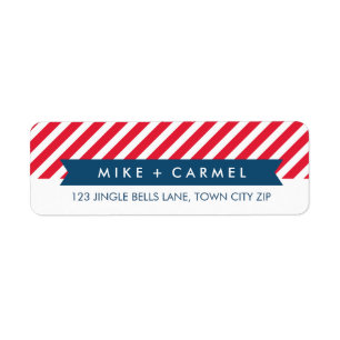 OH WAS FUN Red Strip Urlaubsadresse Etikett