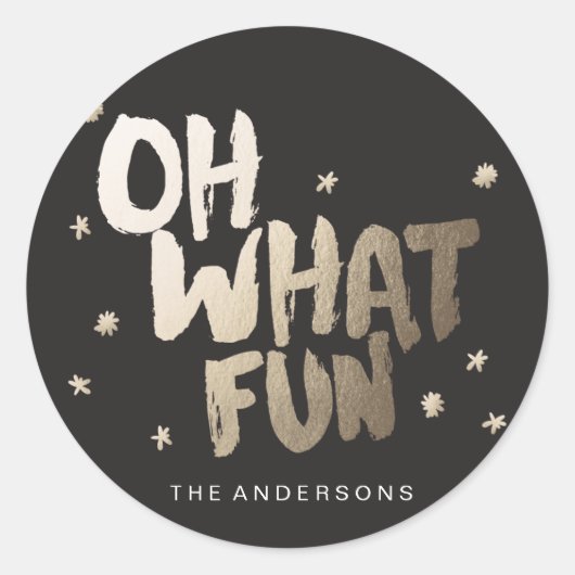 OH WAS FUN STICKER Weihnachtsaufkleber (Vorderseite)