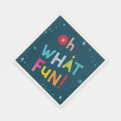 OH WAS FUN strahlend moderne bunte Typografie Serviette (Ecke)