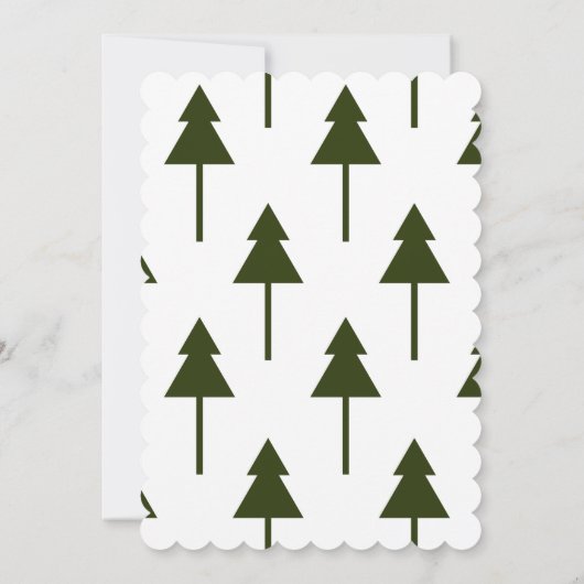 OH WAS FUN Typografie & Weihnachtsbaumen | Feier Einladung (Rückseite)