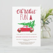 OH WAS FUN Weihnachten Party EDITABLE Einladung (Stehend Vorderseite)